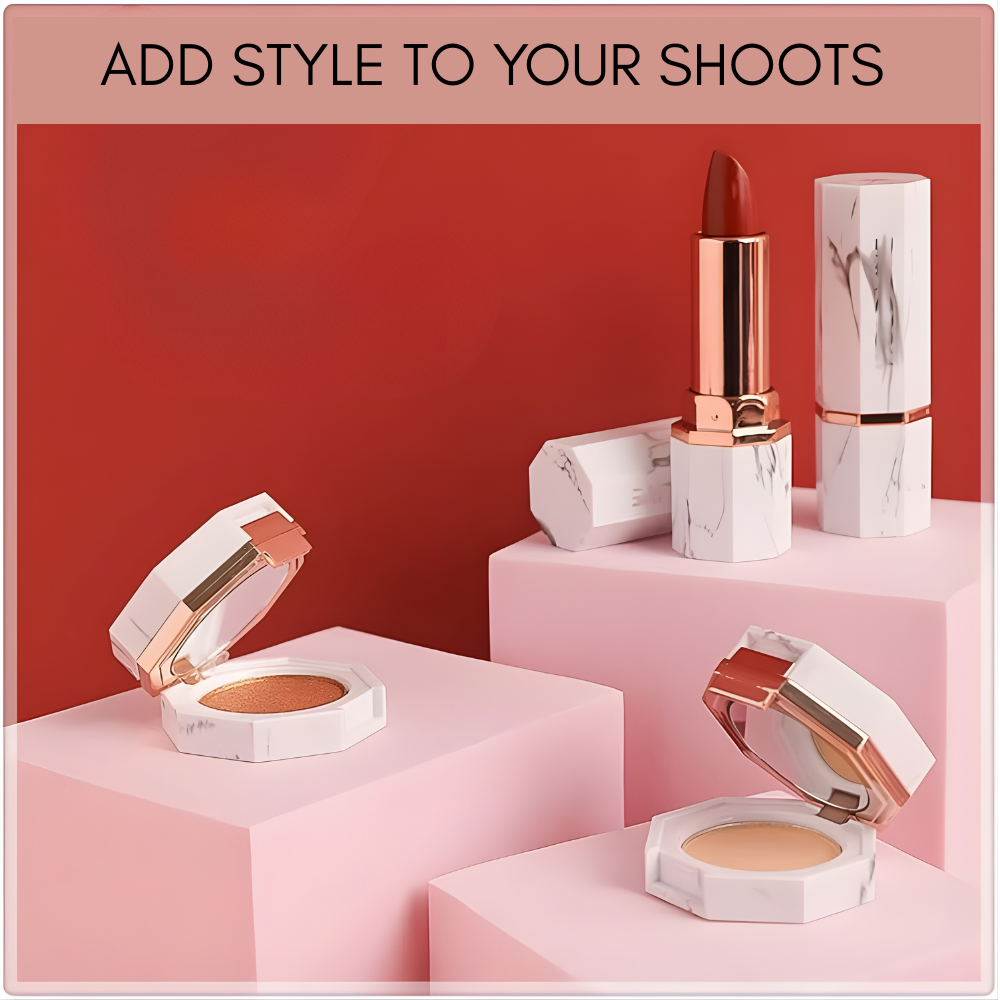 Product Photography Props 6-piece Set | Jewelry photo shoot props | Hard Foam Riser & Blocks | Lightweight, Waterproof, Re-usable