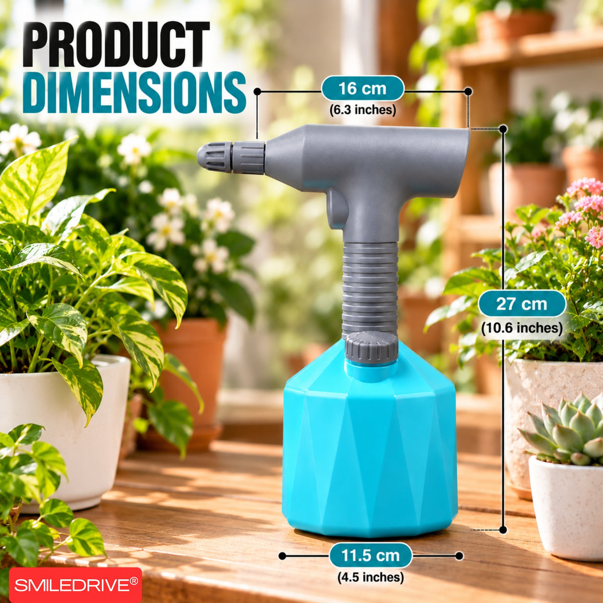 1L Garden Sprayer with Adjustable Mist & Stream | 2000 mAh Rechargeable Battery | USB Charging | Handheld Automatic Sprayer for Plants, Gardening & Household Use