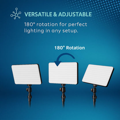 SMILEDRIVE® Photography Light - LED Video Light Panel with 240 SMD Beads & 7ft Tripod – Dimmable 3000K–6500K Lighting Kit for Photography, Videography & Content Creation