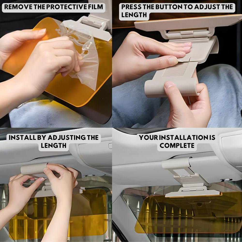 Anti Glare Sun Visor For Car | Day Night Car Visor | UV Protection & Blue Light Filter Blocks 97.4% UV Rays