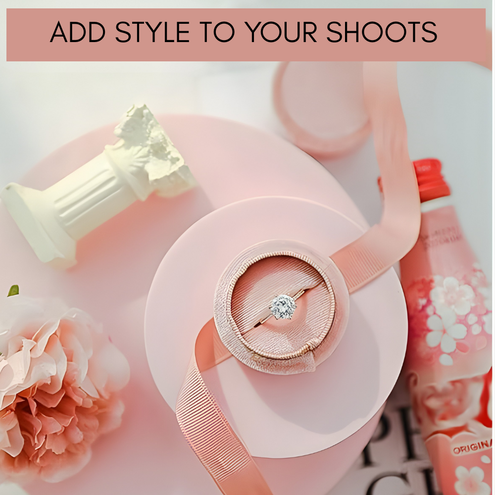 Product Photography Props 6-piece Set | Jewelry photo shoot props | Hard Foam Riser & Blocks | Lightweight, Waterproof, Re-usable