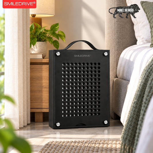 Portable Air Purifier for Home Office Room | H13 HEPA Filter | Removes 99.97% of Particles up to 0.3 Microns | CADR 96 m³/h | Covers up to 200 Sq.ft | Low Noise 50 dB | 25W Energy Efficient | Made in India
