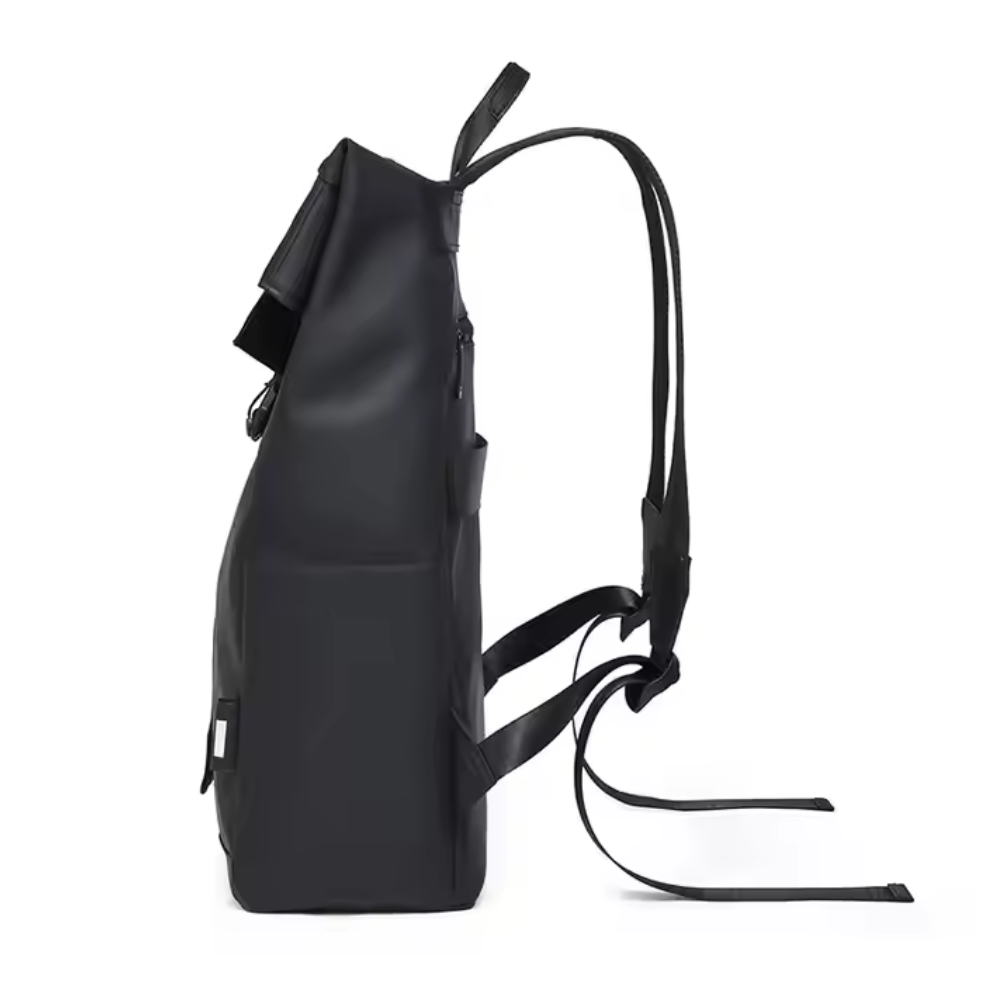 Roll Top Backpack Waterproof Laptop Bag - Stylish & Space Travel, Office & College Faux Leather Bag