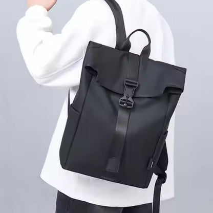 Roll Top Backpack Waterproof Laptop Bag - Stylish & Space Travel, Office & College Faux Leather Bag