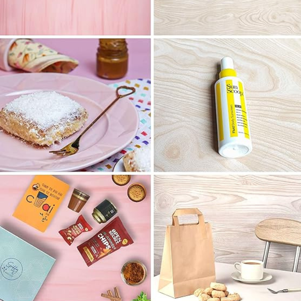 Photo Studio Backdrop Background Sheet-Double Sided Flat Lay Splashproof Premium Paper Backdrop for Food, Small Product Photo Shoot-Size 56x88 (Set of 3)