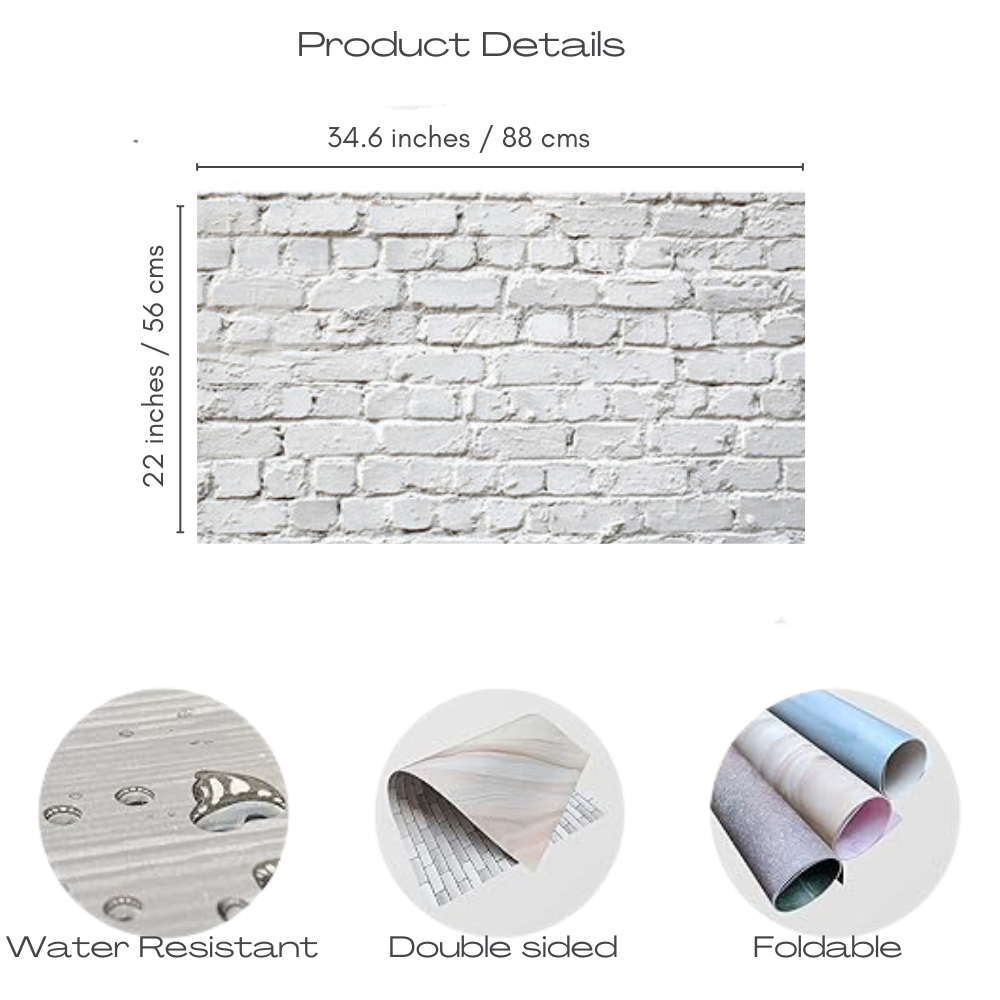 Photo Studio Backdrop Background Sheet-Double Sided Flat Lay Splashproof Premium Paper Backdrop for Food, Small Product Photo Shoot-Size 56x88 (Set of 3)