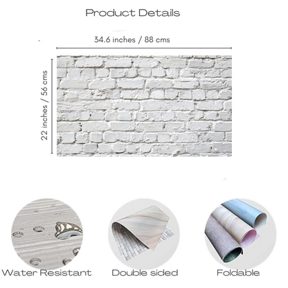 Photo Studio Backdrop Background Sheet-Double Sided Flat Lay Splashproof Premium Paper Backdrop for Food, Small Product Photo Shoot-Size 56x88 (Set of 3)
