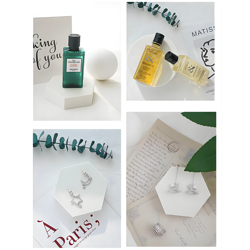 Product Photography Props 6-piece Set | Jewelry photo shoot props | Hard Foam Riser & Blocks | Lightweight, Waterproof, Re-usable