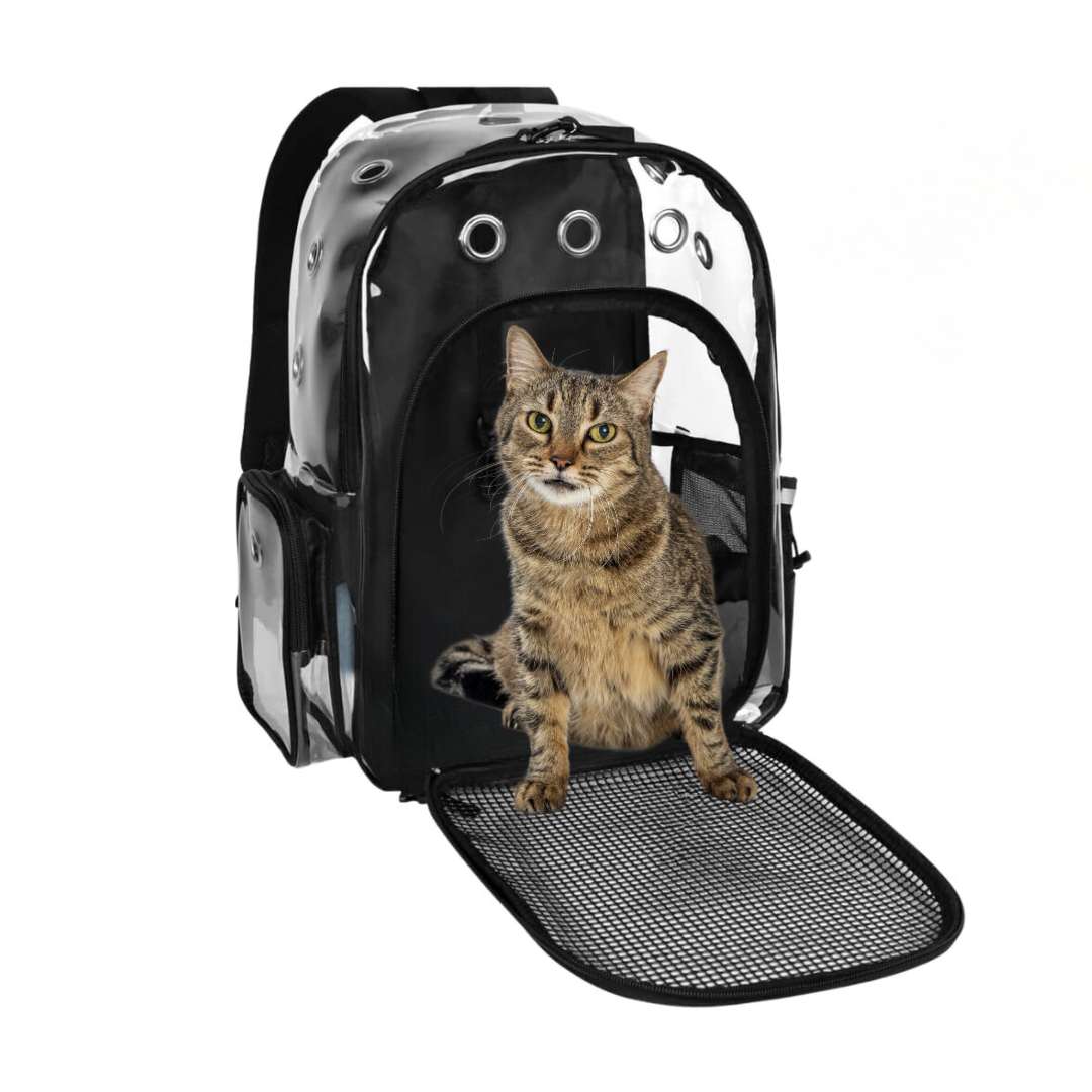 Smiledrive Cat Carry Bag Small Dog Backpack Carrier Breathable Clear Lightweight Case for Pets