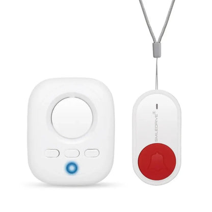 Smiledrive Wireless Call Bell for Patients SOS Device for elderly Emergency Button for Seniors-500+ feet range- 1 receiver 1 waterproof transmitter