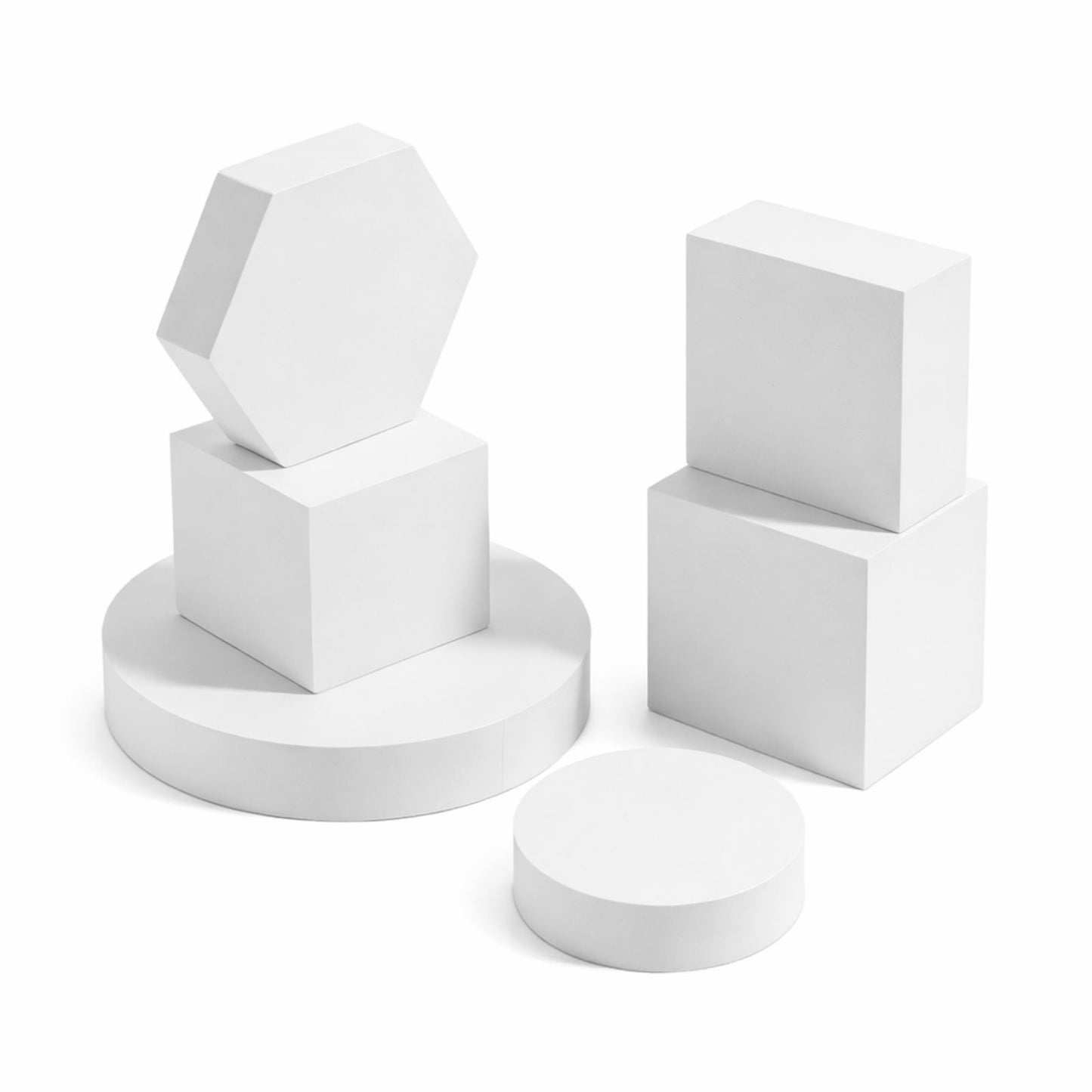 Product Photography Props 6-piece Set | Jewelry photo shoot props | Hard Foam Riser & Blocks | Lightweight, Waterproof, Re-usable