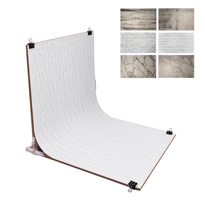 Product Photography Backdrop Kit | 22x34.5 Inch Photography Background Sheets | 3 Front-Back Sheets with 6 Designs | 2 Particle Boards for Quick & Stable Set up