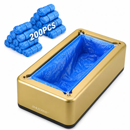 Shoe Cover Dispenser with 200 Disposable Shoe Covers | Hands-Free Automatic Foot Operated Shoe Cover Machine | No Bending, No Mess | Ideal for Home, Office, Clinic & Clean Spaces