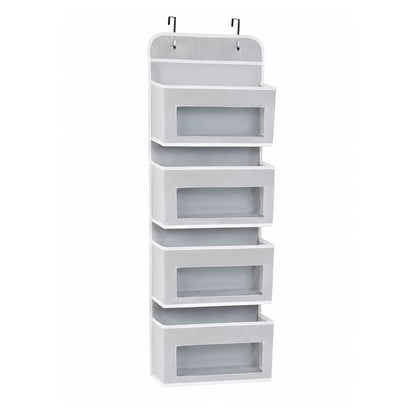 Over the Door Organizer – Hanging Storage Organizer with Clear Window Pockets for Closet, Bedroom, Bathroom | Available in 4/5 Pockets