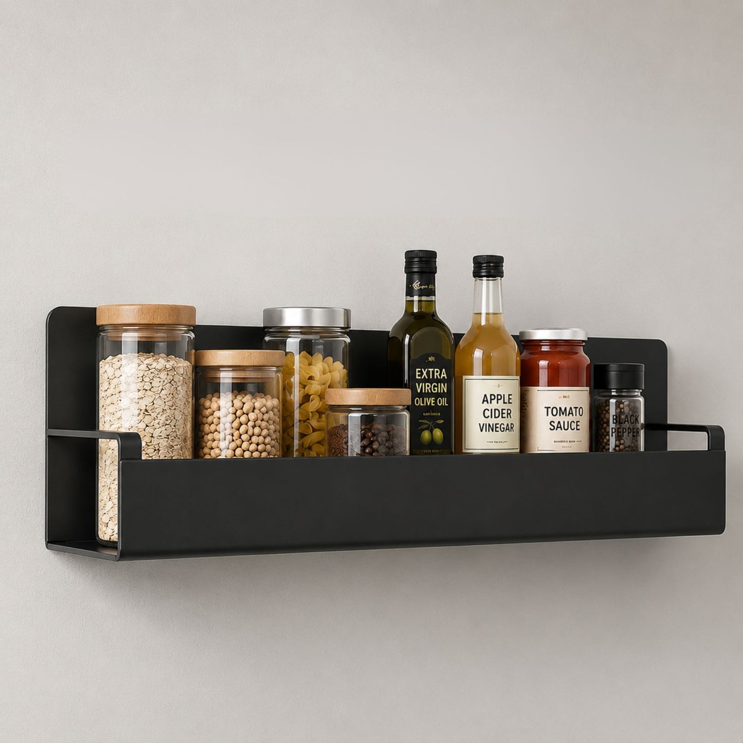 Floating Shelf for Wall | Wall Mounted Metal Shelf | Kitchen Bathroom Wall Rack | No Drill Self Adhesive Washroom Organizer