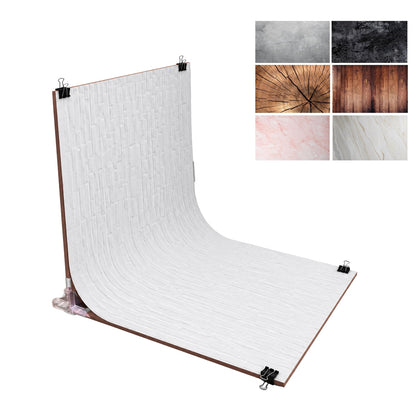 Product Photography Backdrop Kit | 22x34.5 Inch Photography Background Sheets | 3 Front-Back Sheets with 6 Designs | 2 Particle Boards for Quick & Stable Set up