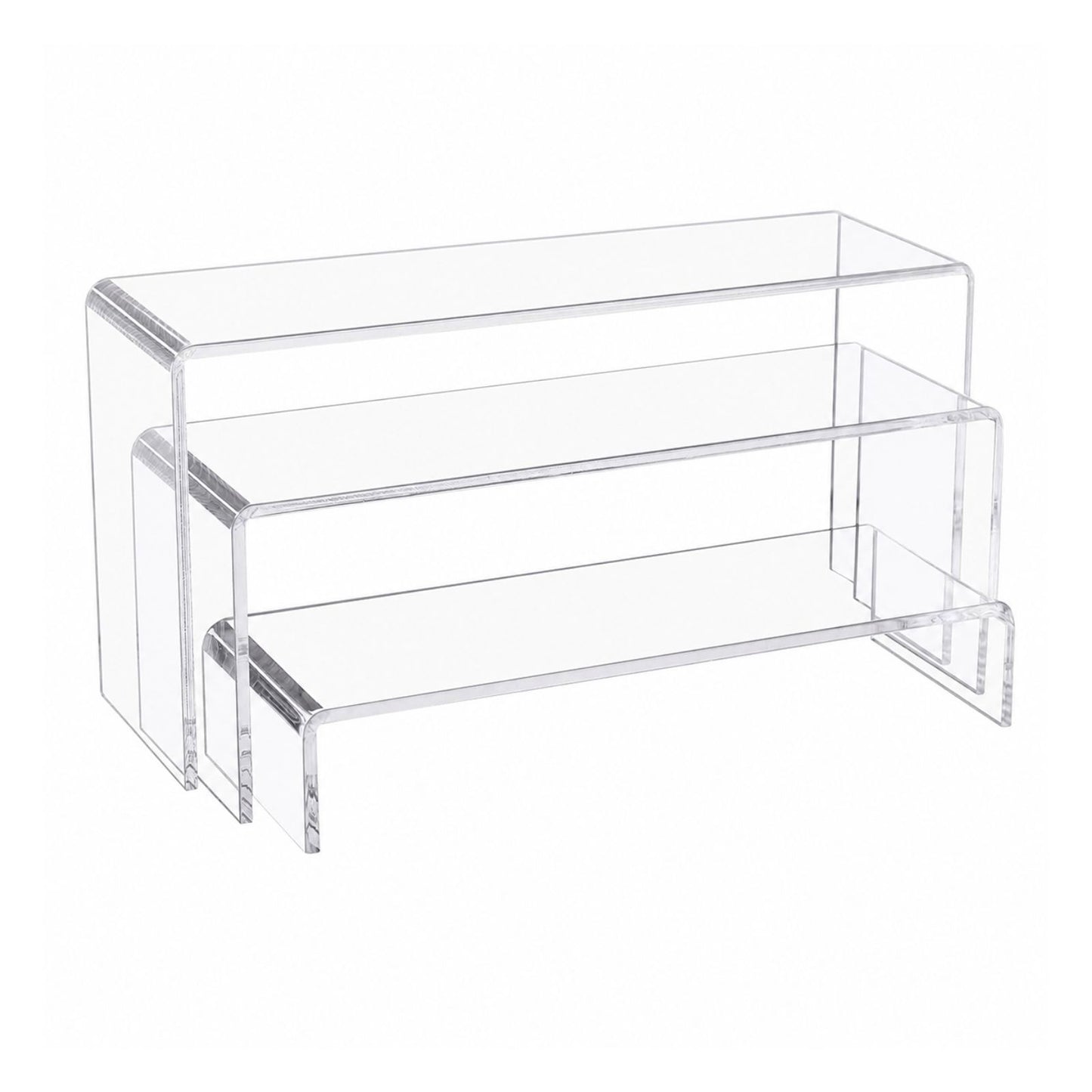 Acrylic Display Stand | Multi-Purpose Display Stands for Jewellery, Bakery, Retail, Cosmetics, Collectibles, & Home Use | Clear 5mm Thick Acrylic Product Display Risers Set of 3