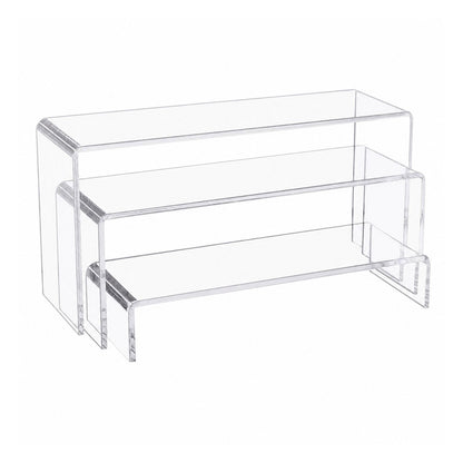 Acrylic Display Stand | Multi-Purpose Display Stands for Jewellery, Bakery, Retail, Cosmetics, Collectibles, & Home Use | Clear 5mm Thick Acrylic Product Display Risers Set of 3