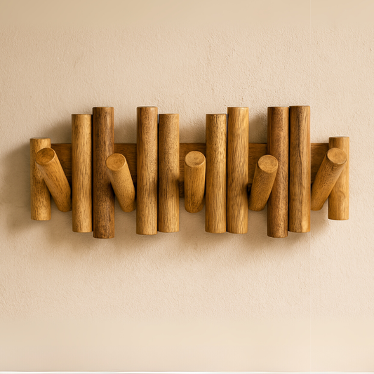 SMILEDRIVE® Clothes Hangers Wooden Wall Mounted Cloth Hanger 29 x 13 x 3 cm