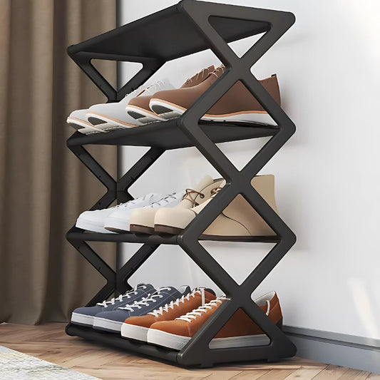 SMILEDRIVE® Small Plastic Shoe Rack – Space-Saving, Dust-Proof, and Easy-to-Assemble Shoe Organizer