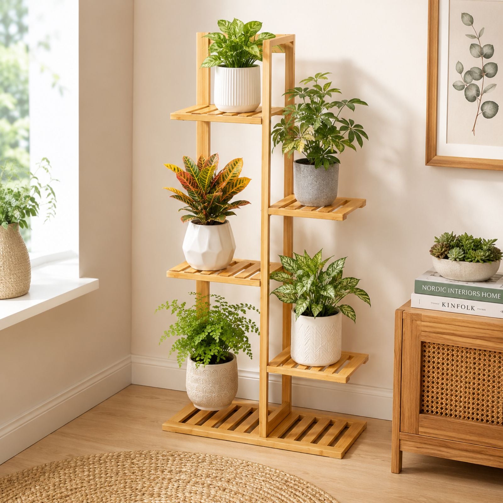 Bamboo Plant Stand for Indoor & Outdoor
