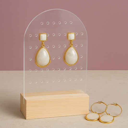 Earring Stands Display Stand for Earrings with Wooden Base