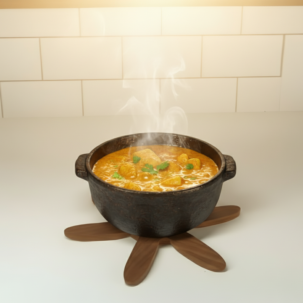 Wooden Trivets for Hot Dishes Coaster for Hot Utensils – Heat-Resistant Trivets for Kitchen & Dining Table (Set of 4)