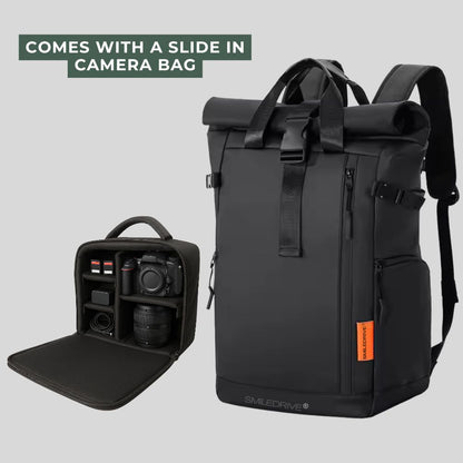 Waterproof Rolltop Laptop Backpack Unisex Bag | Expandable 20–25L | Fits 15.6" Laptop | Anti-Theft, Lightweight Bag for Men & Women | Stylish Travel, Office & College Backpack
