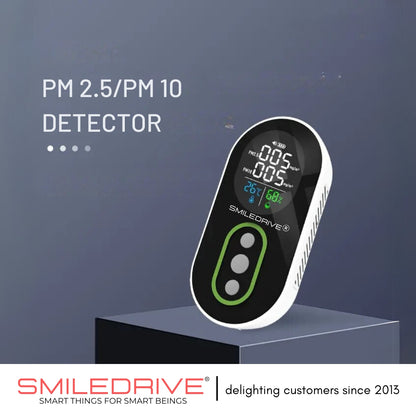 Mini PM2.5 PM10 Detector Air Quality Monitor with Humidity & Temperature Meter-Indoor AQI Monitoring Device