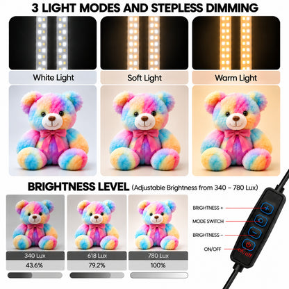 43 cm Product Photography Light Box | Portable Product Photography Box with Reflective Interior | 3 modes LED lights | 5  Backdrops Included | Perfect Photo Booth for jewelry, cosmetics, gadgets, and other small-to-medium items