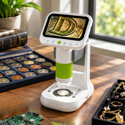 Mini Microscope with 1000x HD Magnification | 2.4” Screen LED Lights & Bottom Backlight | Photo & Video Capture | Rechargeable Handheld Microscope for Coins, Plants, PCB, Jewellery & STEM Learning