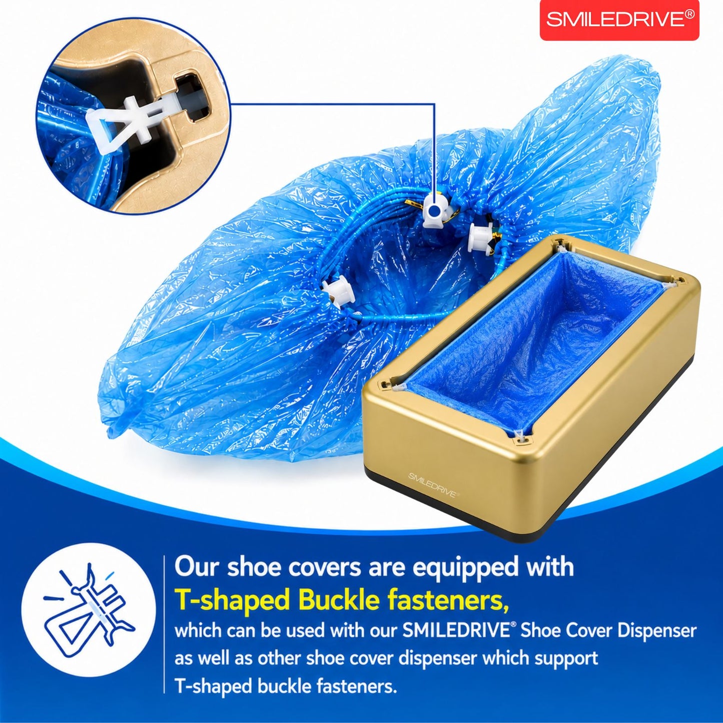 Shoe Cover Dispenser Refills – 100 Pcs / 200 Pcs | T-Clip Compatible Covers for Automatic Dispensers (ONLY REFILLS)