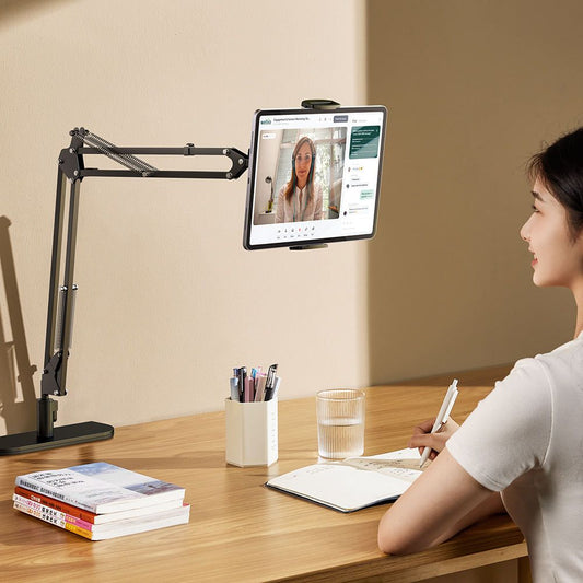 Adjustable Mobile & Tablet Holder for Bed & Desk | 360° Long Arm Gooseneck Clamp Stand | Hands-Free Phone Stand for Video Watching, Online Classes & Recording