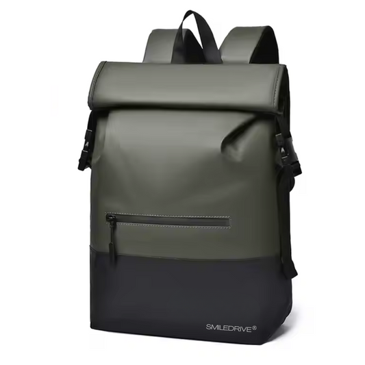 Waterproof Roll Top Backpack Laptop Bag– Stylish Travel Hiking Office Bag