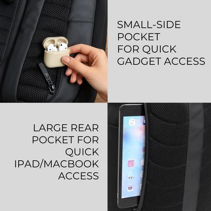 Waterproof Bag for Laptop RollTop Expandable 20-25L, Fits 15.6" Laptop, Anti-Theft, Travel/Office/College Bag for Men & Women