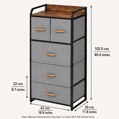 Small Chest of Drawers | Fabric Pull-Out Mini Drawers | Dresser Tower for Bedroom & Living Room