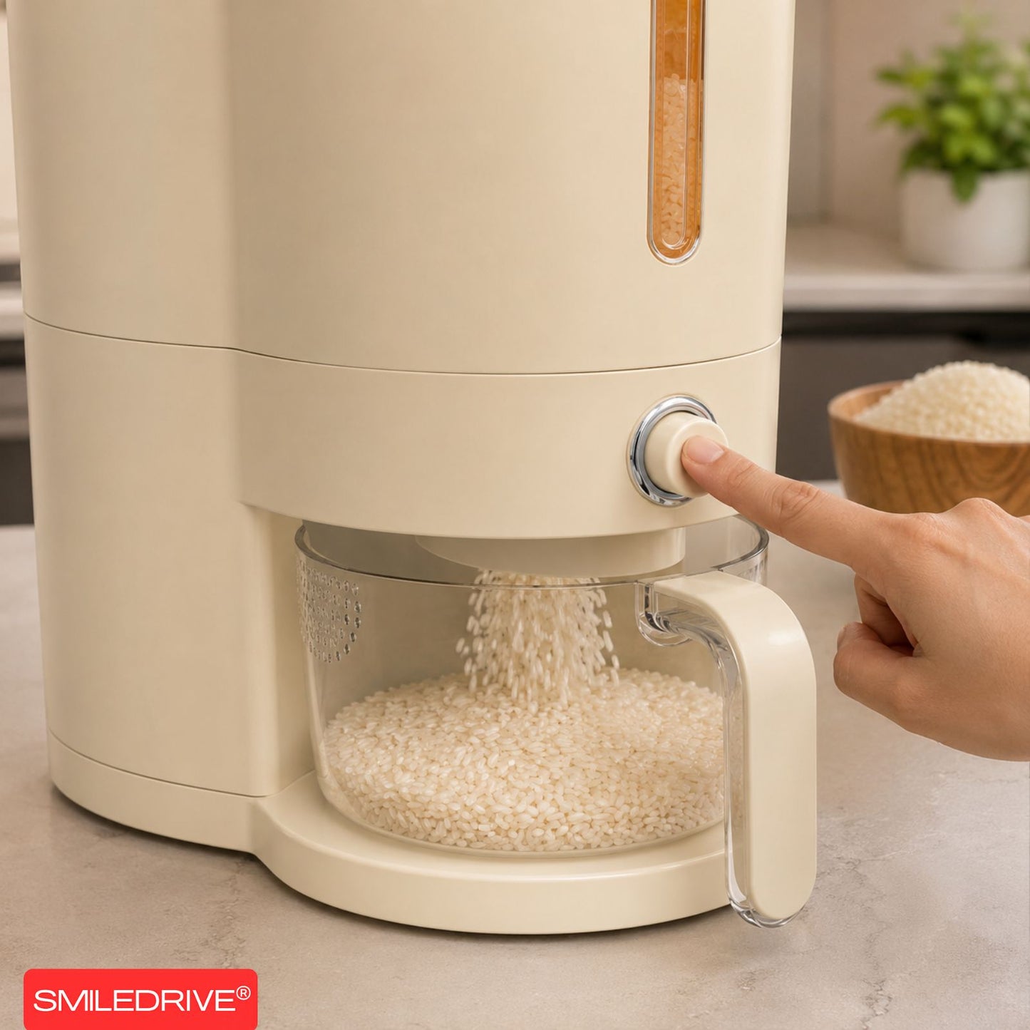Rice Dispenser Grain Storage and Dispensing Unit with Measuring Cup | 10KG Airtight Grain Storage Organizer for Kitchen