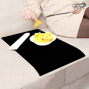 Black Mat for Sofa Couch Armrest Table Mat-Water Resistant and Easy to Clean