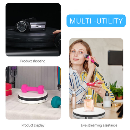 Smiledrive Electric Motorized Photography Turntable 360° Rotatable Display Device for Stores, Exhibitions, Watches, Jewellery-10kg load bearing