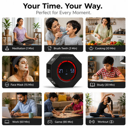 Pomodoro Timer | Digital Kitchen Timer | Productivity Timer with Flip Display, Preset Countdown Modes, Count-Up Function & USB-C Charging