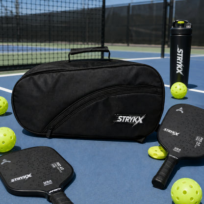 STRYKX Pickleball Kit Bag | 2 Spacious Compartments and one Dedicated Shoe Compartment & Easy-Access Front Pocket | Ergonomic Shoulder Straps & Padded Handle | Sports, Gym & Daily Use