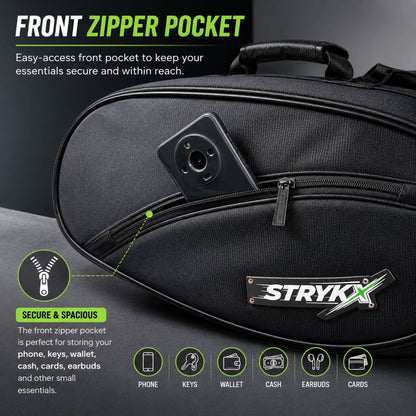 STRYKX Pickleball Kit Bag – Spacious Sports Bag | Easy-Access Pocket & Cushioned Shoulder Strap | Sports Bag for Pickleball, Gym & Travel