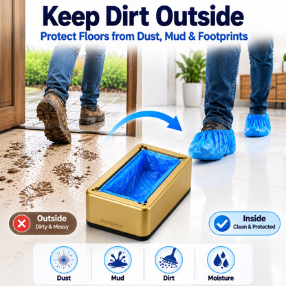 Shoe Cover Dispenser with 200 Disposable Shoe Covers | Hands-Free Automatic Foot Operated Shoe Cover Machine | No Bending, No Mess | Ideal for Home, Office, Clinic & Clean Spaces