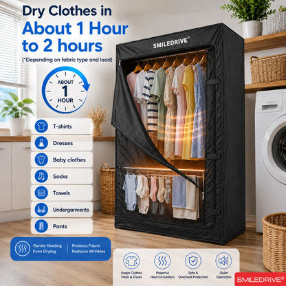 Electric Clothes Dryer Machine | Heavy-Duty 3-Tier Rack | Quick-Dry Technology | Hygienic, Foldable & Space-Saving Design
