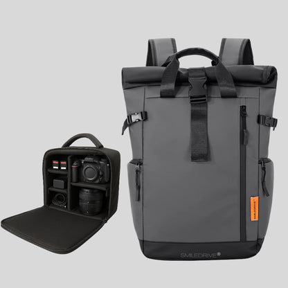 Waterproof Rolltop Laptop Backpack Unisex Bag | Expandable 20–25L | Fits 15.6" Laptop | Anti-Theft, Lightweight Bag for Men & Women | Stylish Travel, Office & College Backpack
