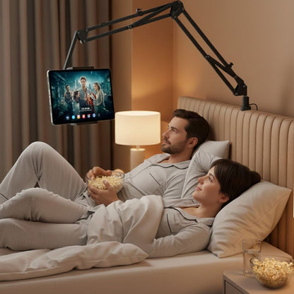 Adjustable Mobile & Tablet Holder for Bed & Desk | 360° Long Arm Gooseneck Clamp Stand | Hands-Free Phone Stand for Video Watching, Online Classes & Recording