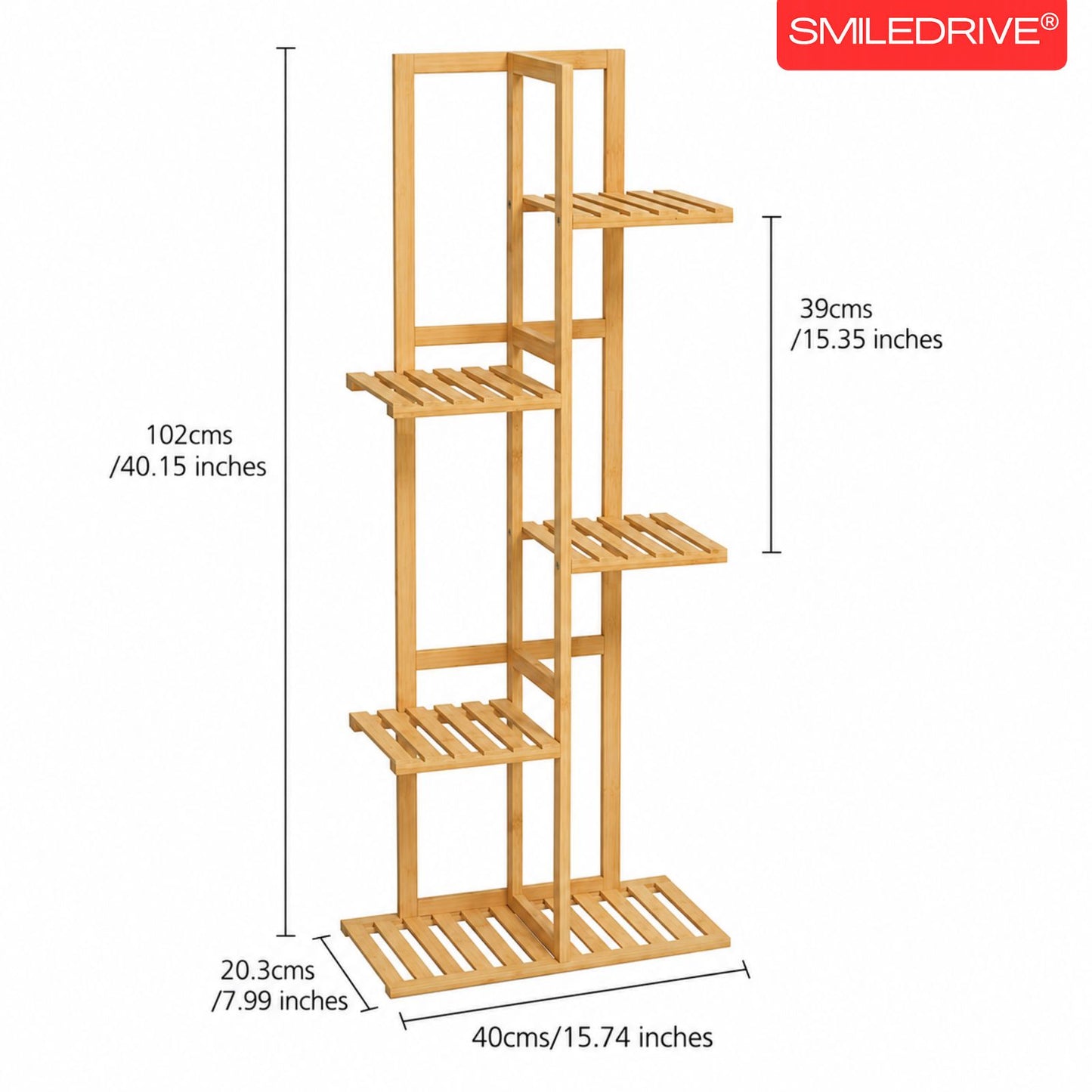 Bamboo Plant Stand for Indoor & Outdoor Plants | 4-Tier Flower Pot Rack for Balcony, Living Room, Patio & Garden