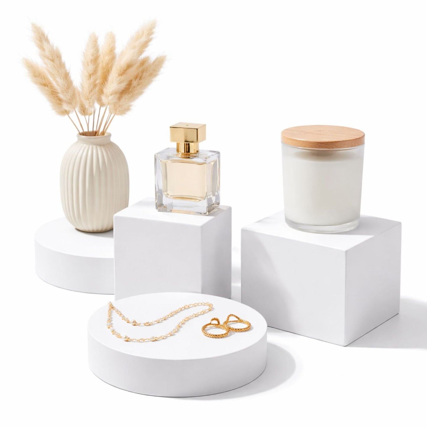 Product Photography Props 6-piece Set | Jewelry photo shoot props | Hard Foam Riser & Blocks | Lightweight, Waterproof, Re-usable