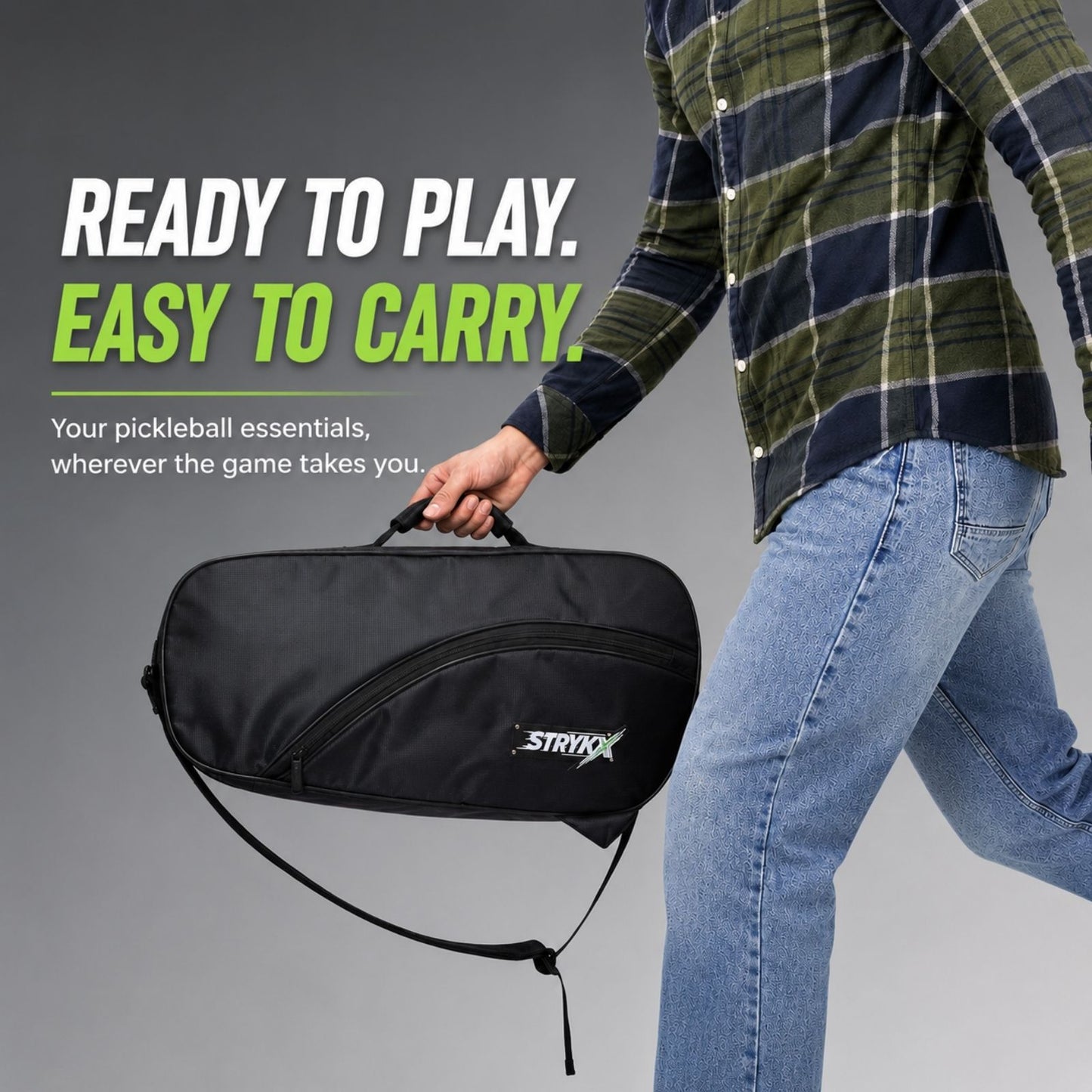 STRYKX Pickleball Kit Bag – Spacious Sports Bag | Easy-Access Pocket & Cushioned Shoulder Strap | Sports Bag for Pickleball, Gym & Travel