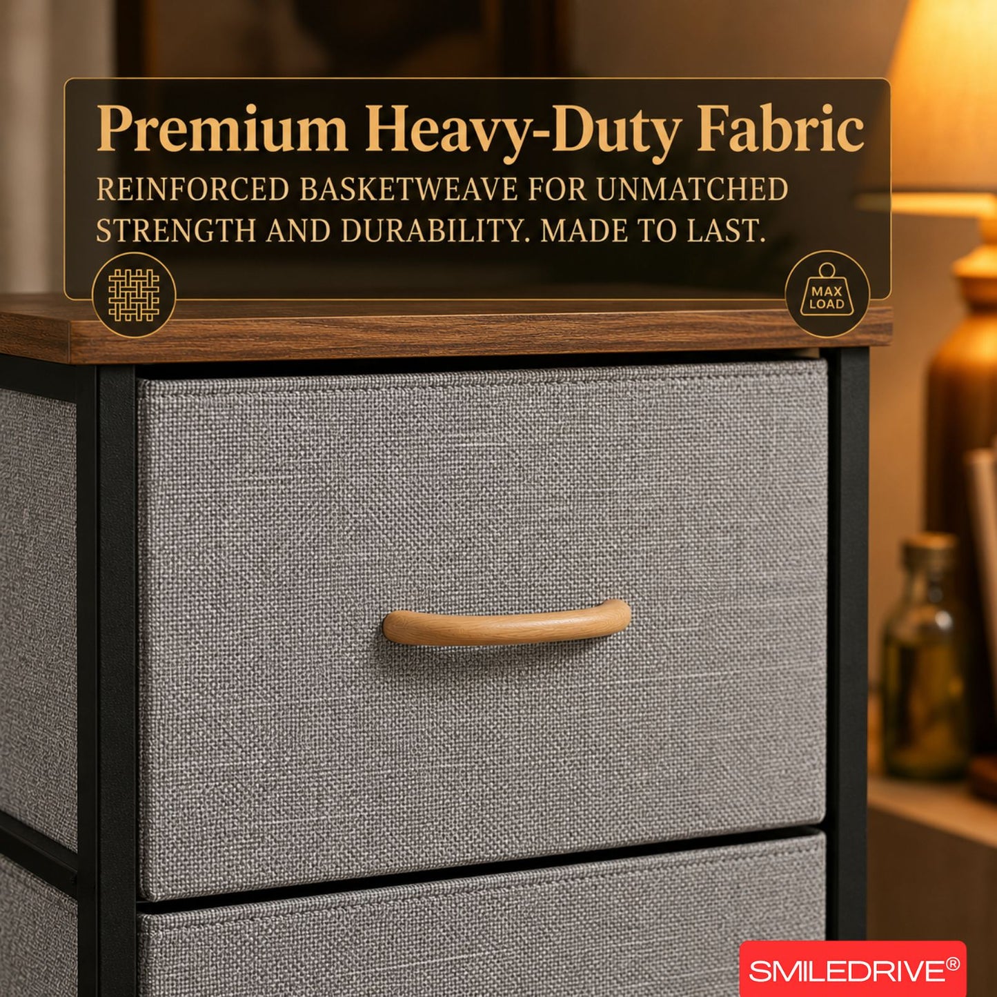 Small Chest of Drawers | Fabric Pull-Out Mini Drawers | Dresser Tower for Bedroom & Living Room